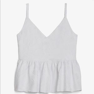 Floral Jacquard Boxy Peplum Top